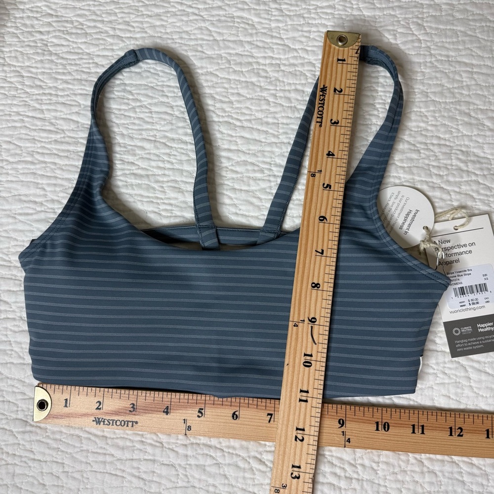New Vuori Women’s Stripe Yosemite Bra Smoke Blue Stripe XS VW1074 - Picture 4 of 8